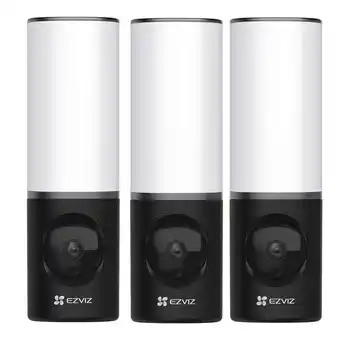 Netto Marken-Discount EZVIZ LC3 Smart Outdoor Security Light, Außen Wandlampe mit Überwachungskamera, 3er-Set Angebot
