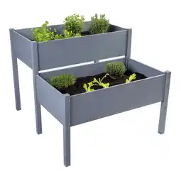 Netto Marken-Discount NYVI Hochbeet NYVIGreen mit 2 Abteilungen Grau - Gartenbeet mit Unkrautvlies Angebot