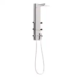 Netto Marken-Discount Dusbad Aqua Dancer einzigartiges bewegliches Duschpaneel Made in Germany silber Angebot