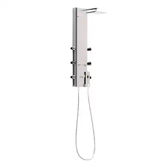 Netto Marken-Discount Dusbad Aqua Dancer einzigartiges bewegliches Duschpaneel Made in Germany silber Angebot