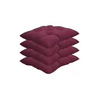 Netto Marken-Discount NYVI Stuhlkissen Genua 38x38 cm 4er Pack Sitzkissen mit Steppung Farbe:Berry Angebot