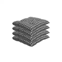 Netto Marken-Discount NYVI Stuhlkissen Genua 38x38 cm 4er Pack Sitzkissen mit Steppung Farbe:Karo-Grau Angebot