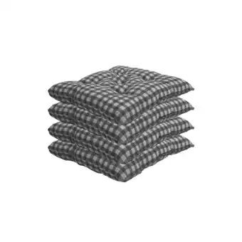 Netto Marken-Discount NYVI Stuhlkissen Genua 38x38 cm 4er Pack Sitzkissen mit Steppung Farbe:Karo-Grau Angebot