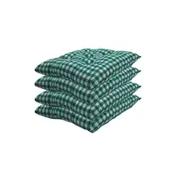 Netto Marken-Discount NYVI Stuhlkissen Genua 38x38 cm 4er Pack Sitzkissen mit Steppung Farbe:Karo-Grün Angebot