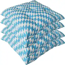 Netto Marken-Discount NYVI Stuhlkissen Genua 38x38 cm 4er Pack Sitzkissen mit Steppung Farbe:Bayrische Raute Angebot