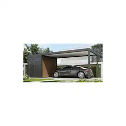 Netto Marken-Discount PergoLine Carport aus Aluminium mit Abstellraum 3 x 7,2 M Garage anthrazit Angebot