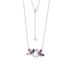 Netto Marken-Discount LEIS Kette 925 Sterling Silber rhodiniert Glänzend Blume Zirkonia bunt Angebot
