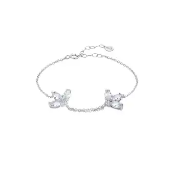 Netto Marken-Discount LEIS Armband 925 Sterling Silber rhodiniert Glänzend Blume Zirkonia weiß Angebot