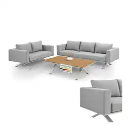 Netto Marken-Discount Juskys Premium Gartenlounge Set Alexandria - Tisch, 2er & 3er Sofa - hochwertige Gartenmöbel - Grau Angebot