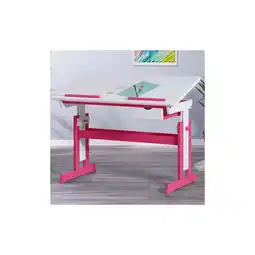 Netto Marken-Discount Inter Link Schreibtisch Pijii - Kiefer Massivholz - weiss/pink lackiert Angebot