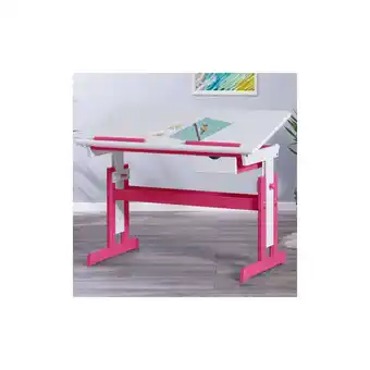 Netto Marken-Discount Inter Link Schreibtisch Pijii - Kiefer Massivholz - weiss/pink lackiert Angebot