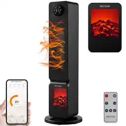 Netto Marken-Discount Echos Wifi Heizlüfter mit Kaminillusion 2000W Smart Life App Angebot