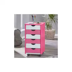Netto Marken-Discount Inter Link Rollcontainer Pijii - Kiefer Massivholz - weiss/pink lackiert Angebot
