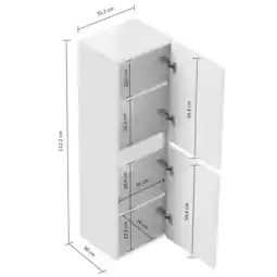 Netto Marken-Discount Limes Badezimmer Hochschrank 112cm Softclose Wandmontage weiß Hgl Angebot