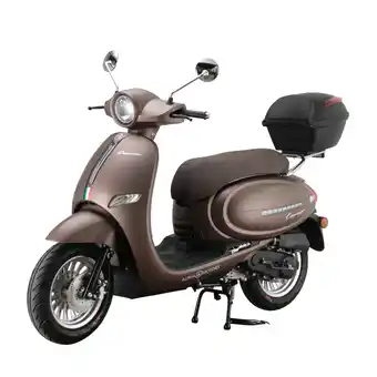 Netto Marken-Discount Alpha Motors Motorroller Cappucino 50 ccm 25 km/h EURO 5 mattbraun inkl. Topcase Angebot