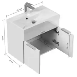 Netto Marken-Discount Badmöbel-Set Slimline Lago 2tlg mit Spiegel weiss hochglanz/weiss matt Angebot