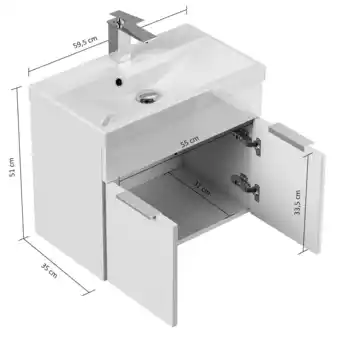 Netto Marken-Discount Badmöbel-Set Slimline Lago 2tlg mit Spiegel weiss hochglanz/weiss matt Angebot