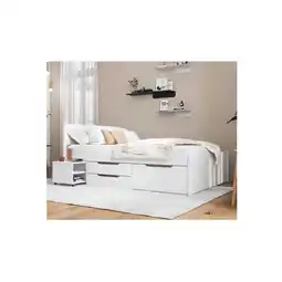 Netto Marken-Discount Inter Link Bett mit Stauraum Efetivo inkl. Nachtkommode und Lattenrost 140x200 cm Angebot