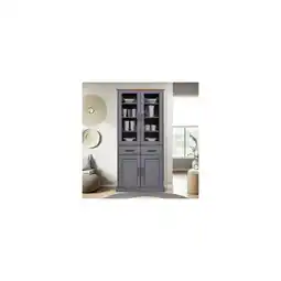 Netto Marken-Discount Inter Link FSC Vitrinenschrank Forenzo, Kiefer Massivholz - grau, oak Colori Angebot