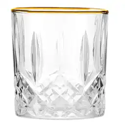 Netto Marken-Discount 6 tlg. Gläser-Set 340ml Vintage-Retro Design mit Goldumrandung Angebot