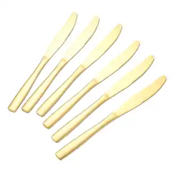Netto Marken-Discount 6er Set goldene Tafelmesser aus hochwertigem Edelstahl Angebot