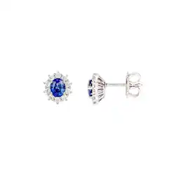 Netto Marken-Discount LEIS Ohrstecker 925/- Sterling Silber rhodiniert Saphir und Zirkonia Angebot
