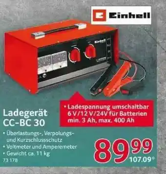 Selgros Einhell Ladegerät Cc-bc 30 Angebot