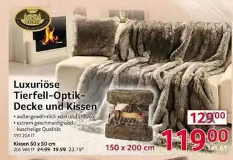 Selgros Gözze Luxuriöse Tierfell-optik-decke Und Kissen Angebot