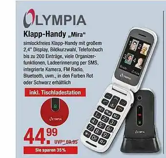 V Markt Olympia Klapp-handy „mira“ Angebot