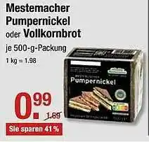 V Markt Mestemacher Pumpernickel Oder Vollkornbrot Angebot