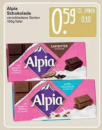 WEZ Alpia Schokolade Angebot