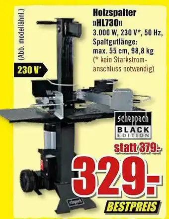 B1 Discount Baumarkt Holzspalter „hl730“ Angebot