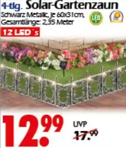Wreesmann 4-tlg. Solar-Gartenzaun Angebot