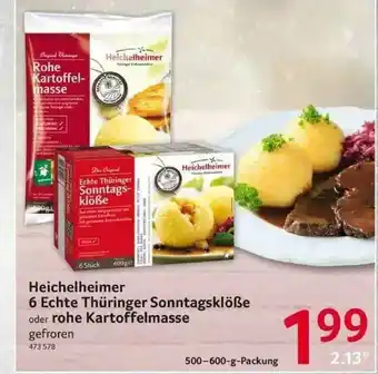 Selgros Heichelheimer 6 Echte Thüringer Sonntagsklöße Oder Rohe Kartoffelmasse Angebot