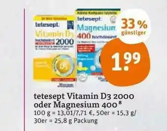 tegut Tetesept Vitamin D3 2000 Oder Magnesium 400 Angebot