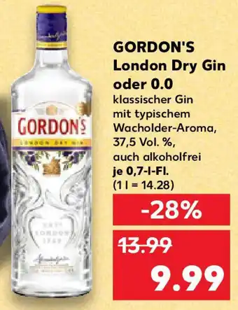 Kaufland GORDON'S London Dry Gin oder 0.0 Angebot