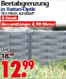 Wreesmann Beetabgrenzung in Rattan Optik Angebot