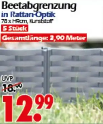 Wreesmann Beetabgrenzung in Rattan Optik Angebot