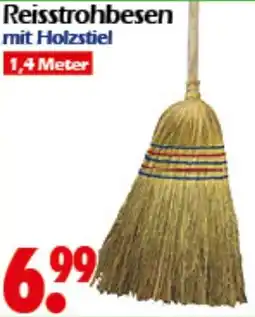 Wreesmann Reisstrohbesen mit Holzstiel Angebot