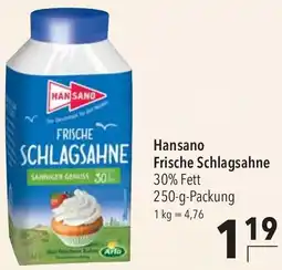 CITTI Markt Hansano Frische Schlagsahne Angebot