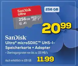 Euronics Sandisk ultra microsdxc uhs-i speicherkarte + adapter Angebot
