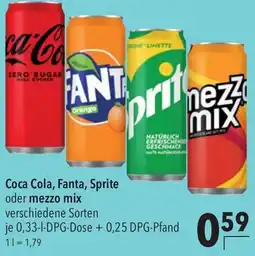 CITTI Markt Coca Cola, Fanta, Sprite oder mezzo mix Angebot