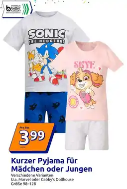 Action Kurzer Pyjama für Mädchen oder Jungen Angebot