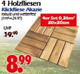 Wreesmann 4 Holzfliesen Klickfliese Akazie Angebot