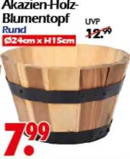 Wreesmann Akazien-Holz Blumentopf Angebot