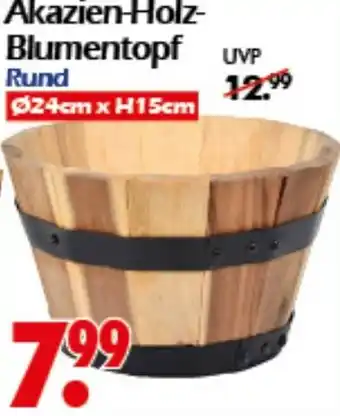 Wreesmann Akazien-Holz Blumentopf Angebot