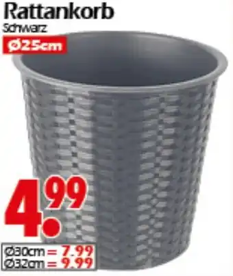 Wreesmann Rattankorb Schwarz Angebot