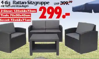 Wreesmann 4-tlg. Rattan-Sitzgruppe Angebot