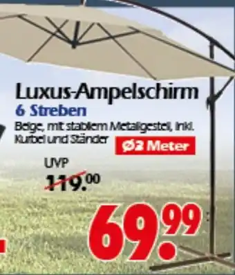 Wreesmann Luxus-Ampelschirm 6 Streben Angebot