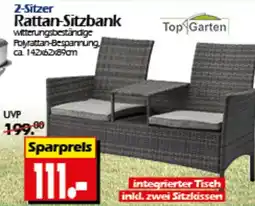 Wreesmann Top Garten 2-Sitzer Rattan-Sitzbank Angebot